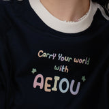 AEIOU T-Shirt Collection NAVY BLUE