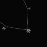 [B.Adore x JE Pong] Magic Stone Necklace Collection GREY RABBIT FUR RUTILATED QUARTZ 兔毛灰