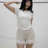 AEIOU Lace Shorts Collection BEIGE