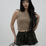 [EM] AEIOU Lace Shorts Collection ARMY GREEN