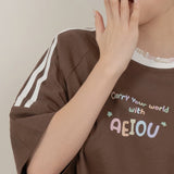 [EM] AEIOU T-Shirt Collection BROWN