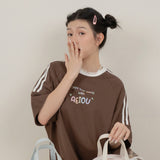 [EM] AEIOU T-Shirt Collection BROWN